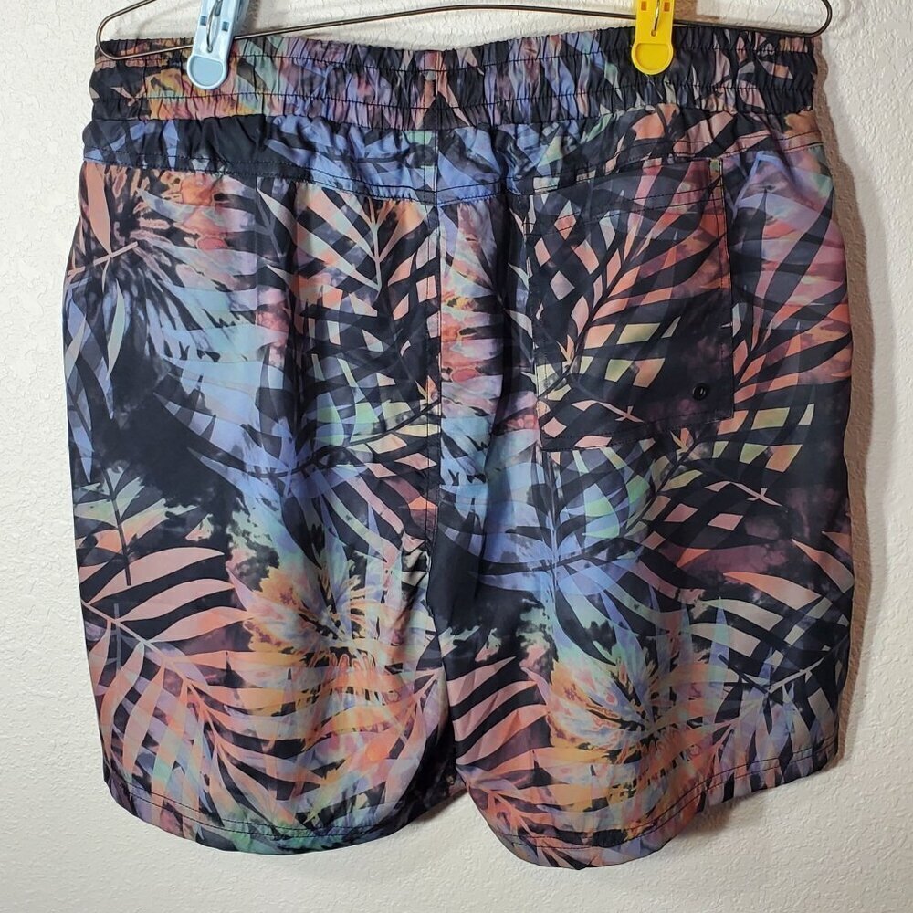 CSG Mens 2XL Swim Trunks Palm Cove Shorts Multi-Color Elastic Waist Drawstring - Picture 3 of 5